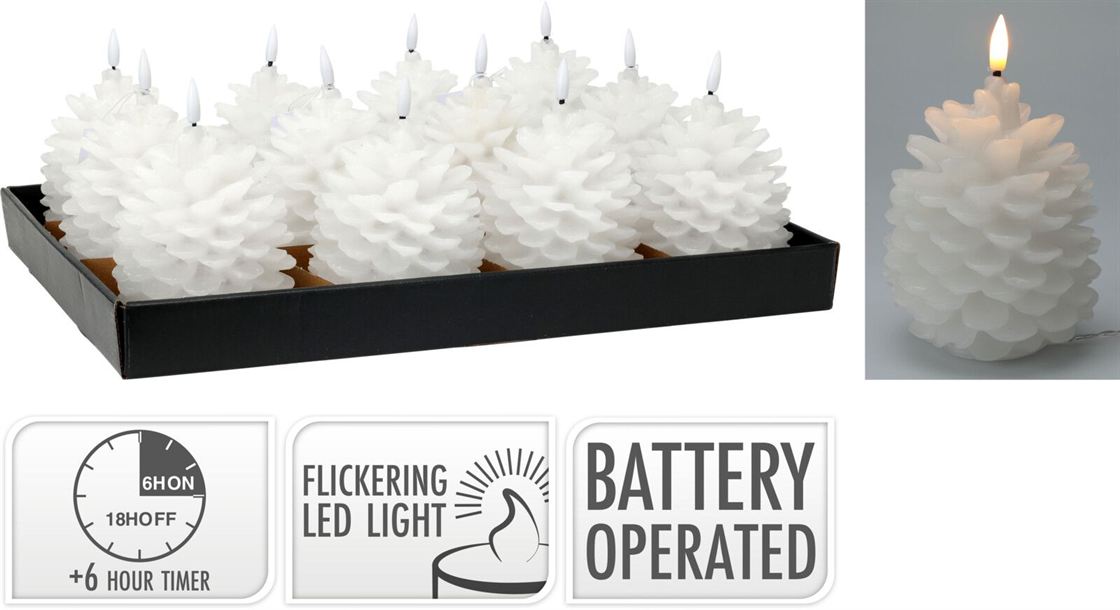 LED svíčka šiška 13 cm
