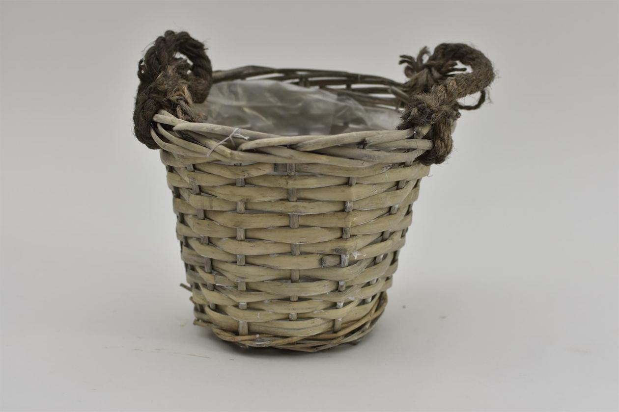 Koš s jutovými uchy 18 x 15 cm