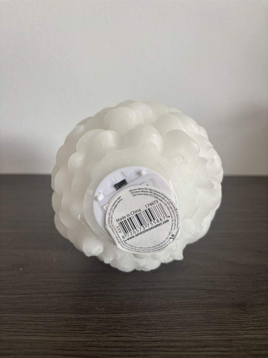 LED svíčka šiška 13 cm