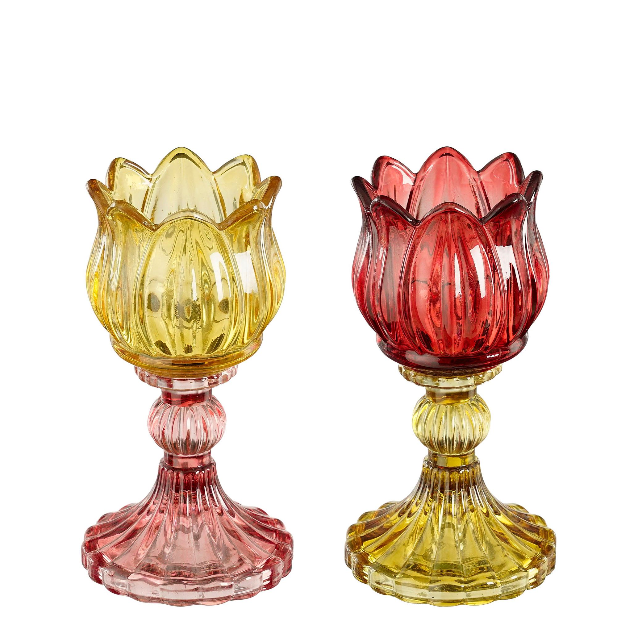 Kalich na svíčku tulipán 15 cm sada 2 ks