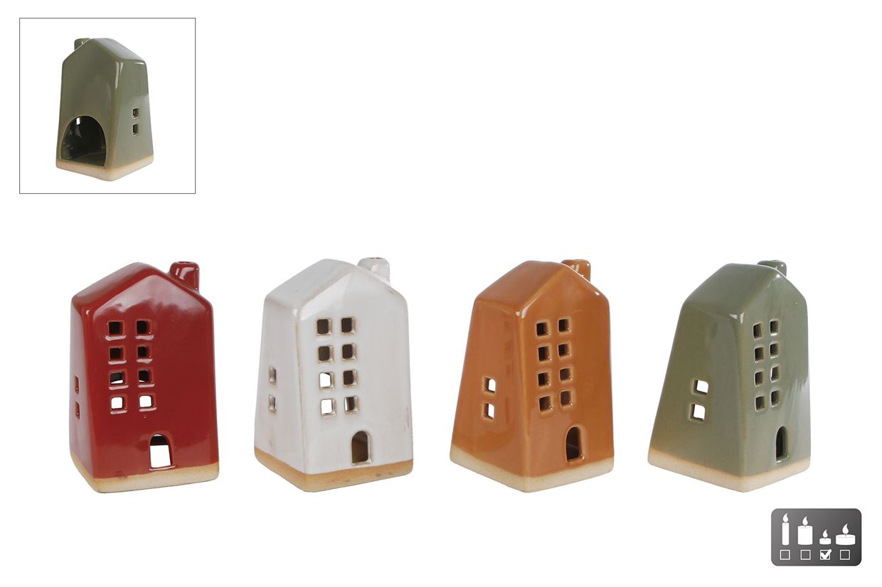Domky na svíčku 10,5 cm sada 4 ks