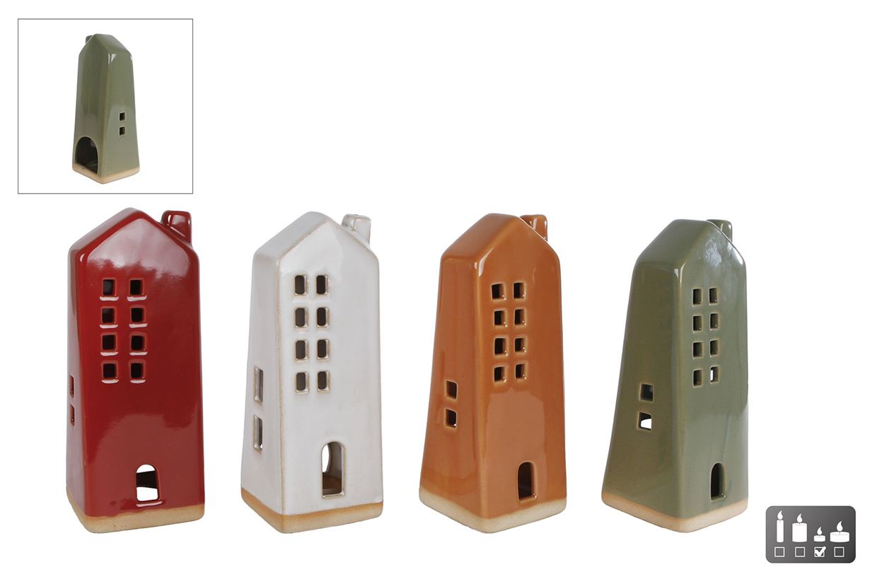Domky na svíčku 16,5 cm sada 4 ks