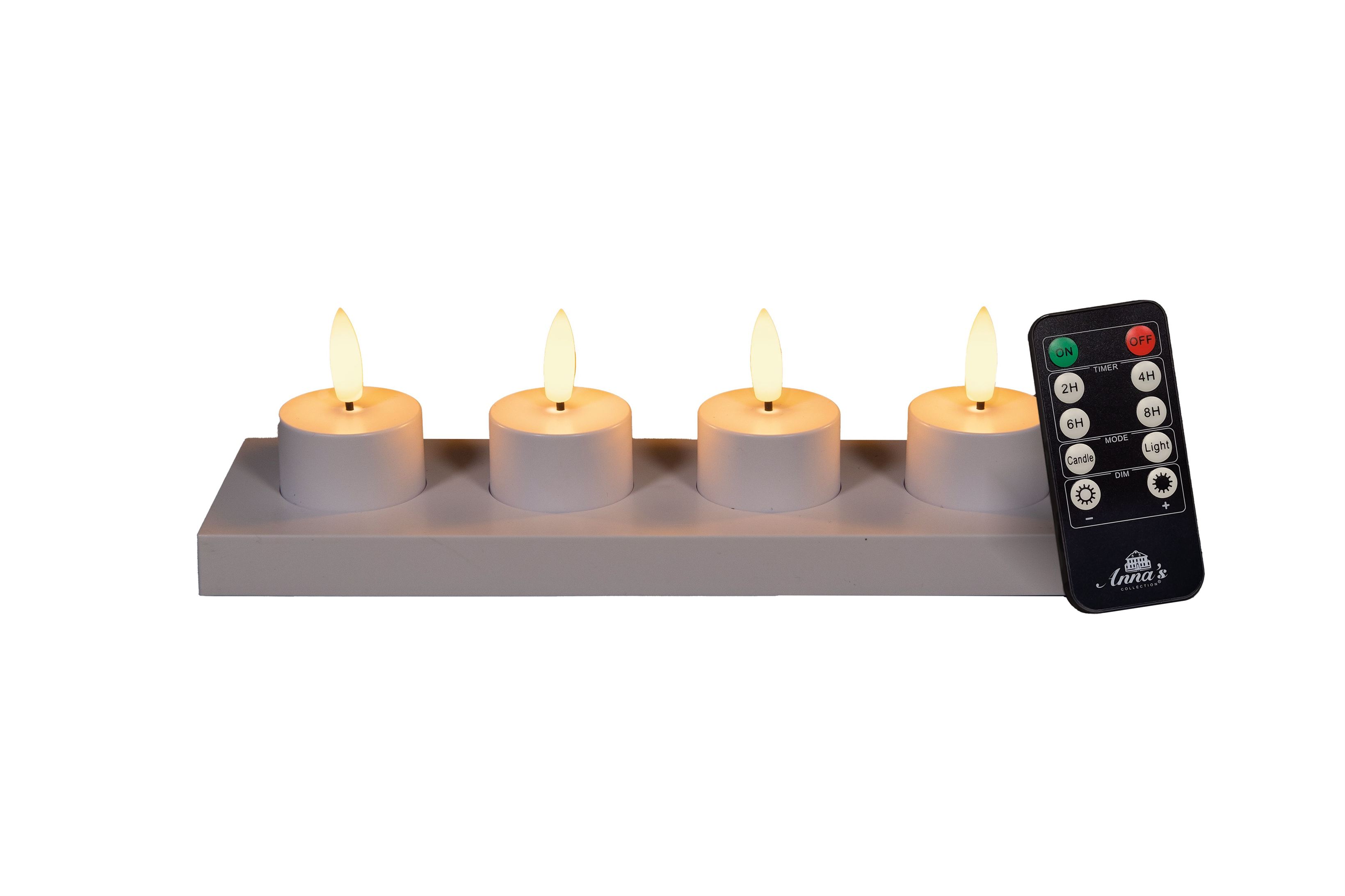 LED čajová svíčka s nabíjecí stanicí a ovladačem