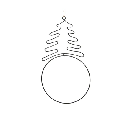 Kruh kovový se stromkem závěs 35,5 cm