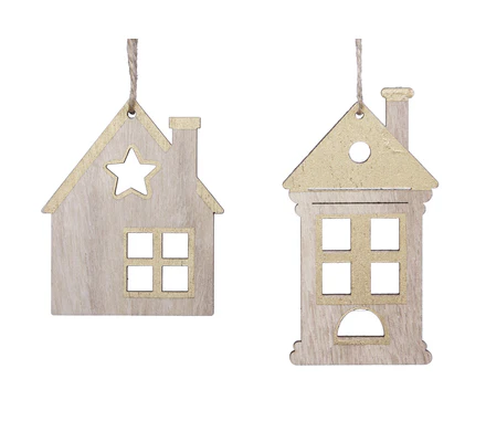 Domek dřevěný závěs sada 4 ks