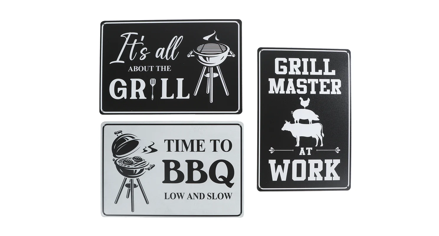 Nástěnná cedule Barbecue sada 3 ks