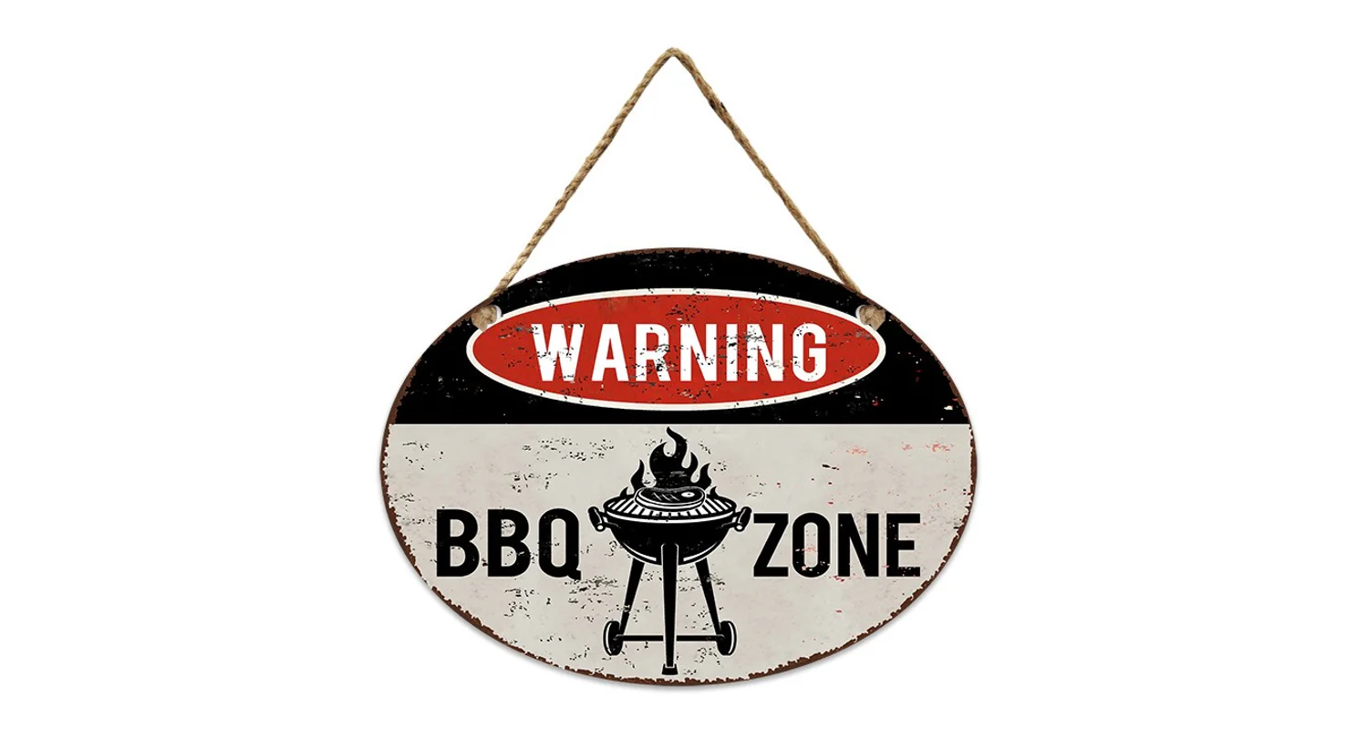Nástěnná cedule BBQ ZONE
