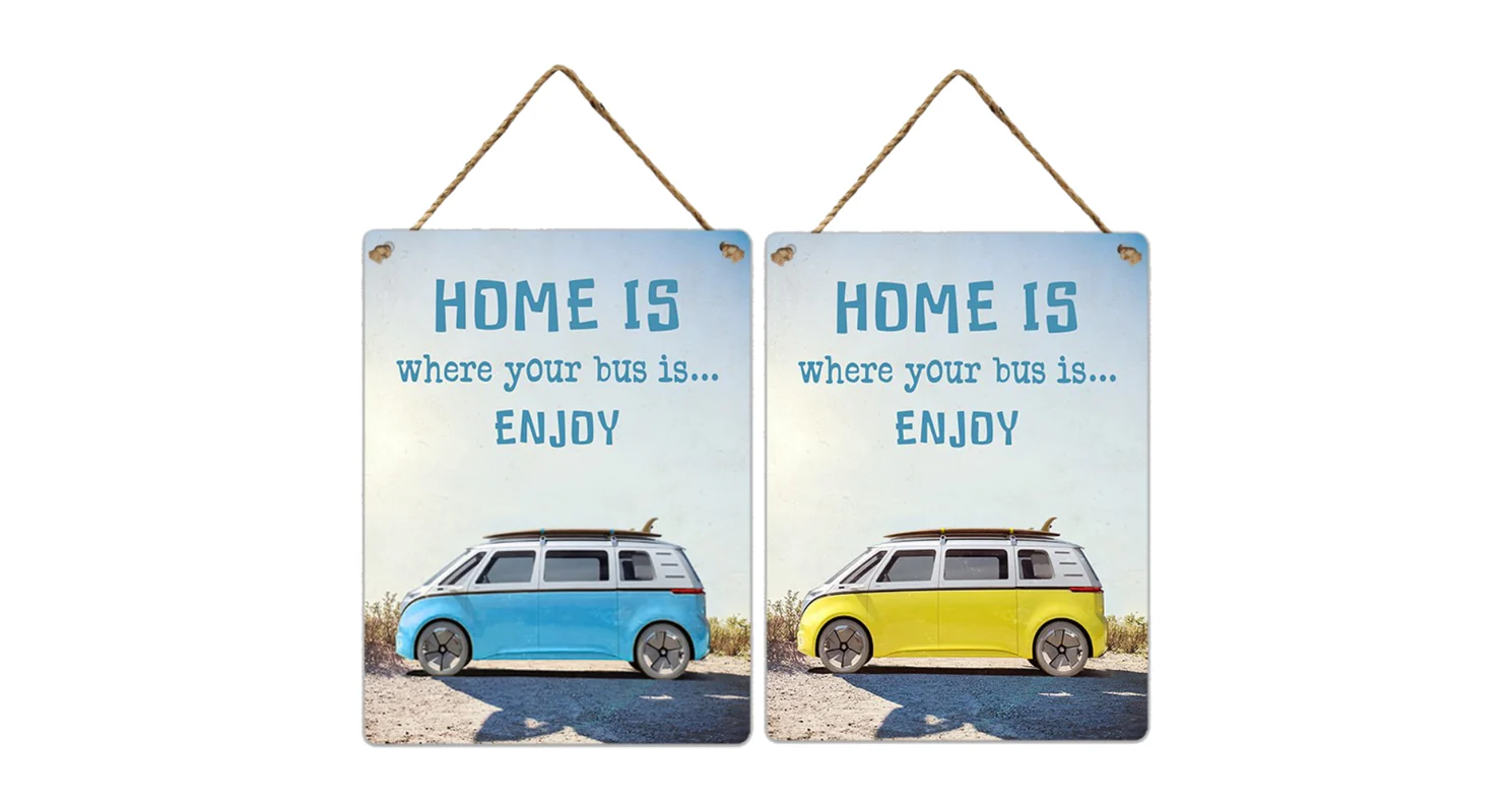 Nástěnná cedule "My home is" sada 2 ks