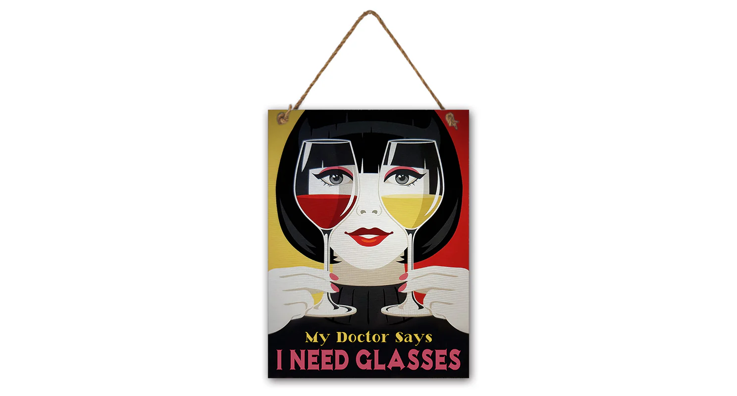 Nástěnná cedule "I need glasses"