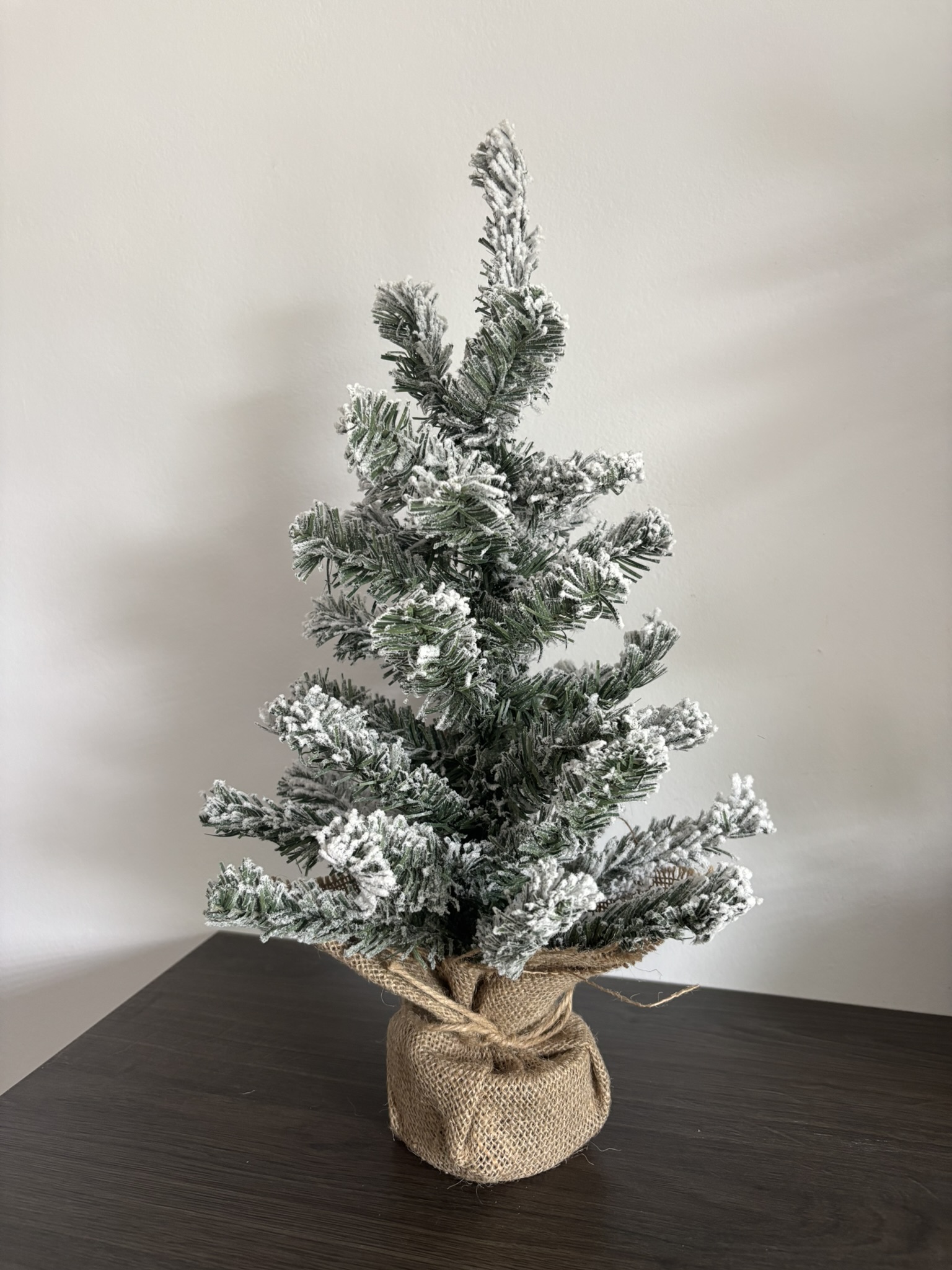 Jehličnan zasněžený v jutovém měšci 45 cm