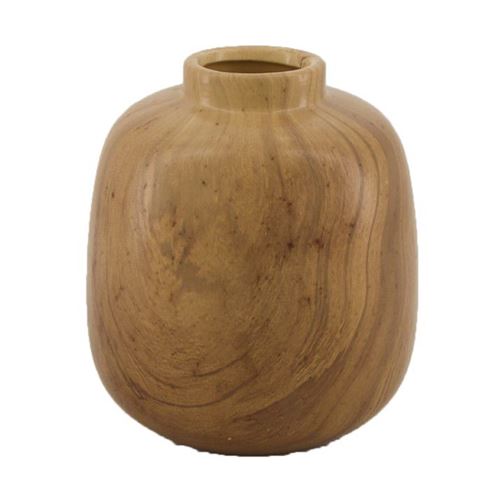 Váza dřevěný vzhled 13,5 cm