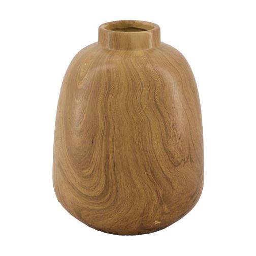 Váza dřevěný vzhled 17,5 cm